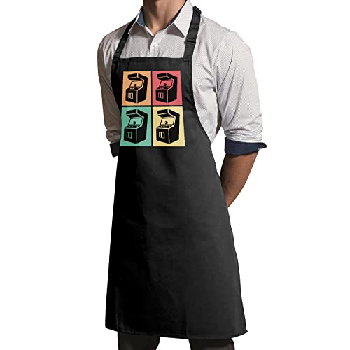 Tablier de cuisine noir arcade pop art au style retro gaming - 3