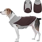 IDOMIK Medium Fleece Dog Sweater,Soft Dog Fleece Jacket with Leash Hole & Adjustable Back,Warm Winter Coat Vest for Fall Cold Weather,Pullover Pet Sweatshirt for French Bulldog Bichon Frise,Brown,M