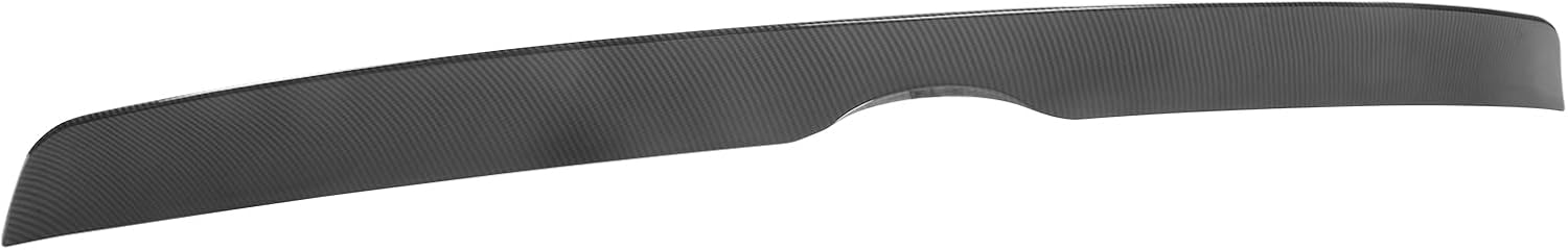 IKON MOTORSPORTS, Trunk Middle Spoiler Compatible with 2016-2019 Ford Explorer, Duckbill Style Carbon Fiber Print ABS Rear Trunk Lid Spoiler Wing Lip