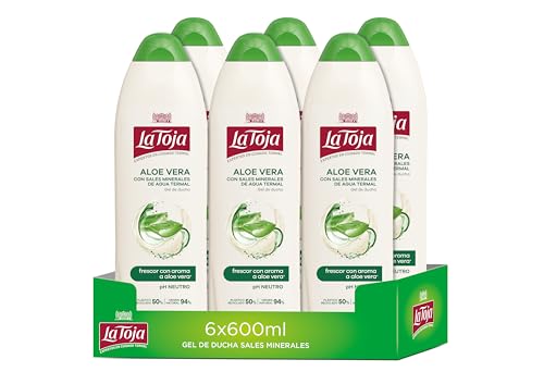 La Toja Gel Crema de Ducha Aloe Vera, pack de 6 de 600 ml (3600 ml), Cuidado Óptimo para Todos, Piel Suave, Elástica y Tersa