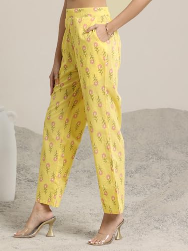 Image of Libas Printed Cotton A-Line Kurta With Trouser