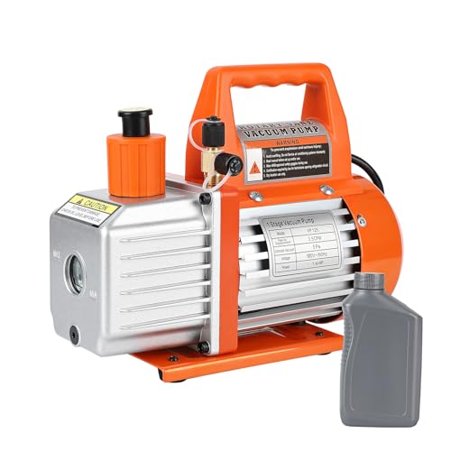 Bomba de vacío económica de una etapa, 120 V, 3,5 CFM, 1/4 HP, tipo de paleta rotativa, para aire acondicionado, refrigerante HVAC y herramientas neumáticas, compatible con R22, R134a y R410a miniatura 1