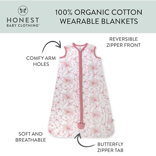 Image of HonestBaby Wearable Blankets Sleeping Bags Swaddle Transition 100% Organic Cotton for Infant Baby Boys, Girls, Unisex