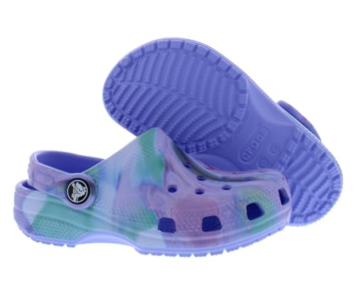 Image of Crocs Classic Swirl Dye Clog Infant /Toddler Shoes Size 10, Color: Purple /Green /Pink-Purple