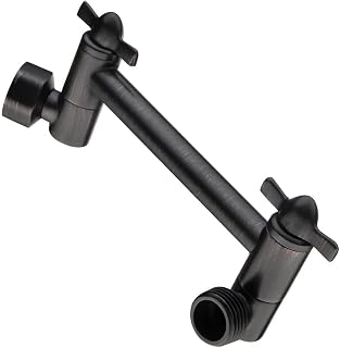 BRIGHT SHOWERS Brass Shower Arm Extender for Rain and Handheld Shower Head, 5 Inch Universal Shower Head Extension Arm, Height & Angle Adjustable, Oil-Rubbed Bronze