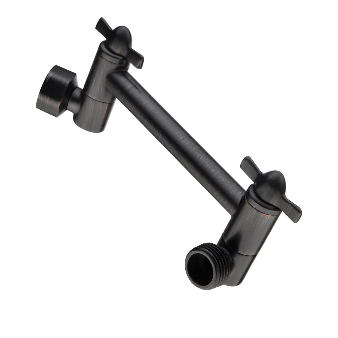 BRIGHT SHOWERS Brass Shower Arm Extender for Rain and Handheld Shower Head, 5 Inch Universal Shower Head Extension Arm, Height &amp; Angle Adjustable, Oil-Rubbed Bronze