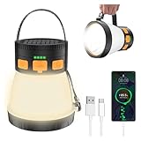 Lanterna da campeggio a LED, lanterna da campeggio ricaricabile da 1500 lumen con pannello solare, impermeabile, 8 modalità di illuminazione, power bank da 7500 mAh, torcia da campeggio for emergenze