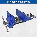 Yost Vises M9WW Rapid Action Woodworking Vise | Quick Release Lever for Quick Adjustments | 9 Inch Jaw Width | Made with Heavy-Duty Cast Iron | Blue