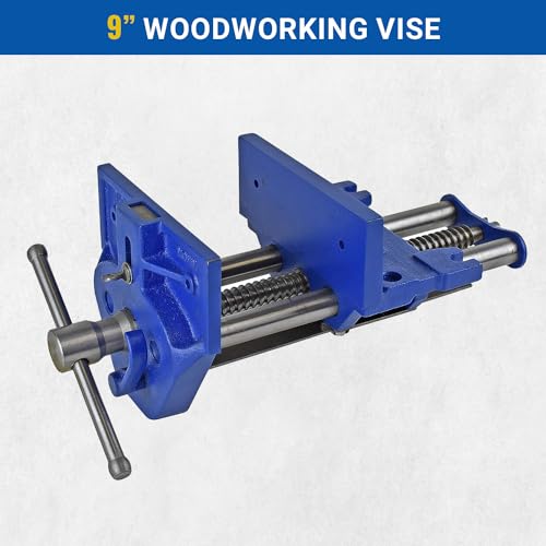 Yost Vises M9WW Rapid Action Woodworking Vise | Quick Release Lever for Quick Adjustments | 9 Inch Jaw Width | Made with Heavy-Duty Cast Iron | Blue - Thumbnail 2
