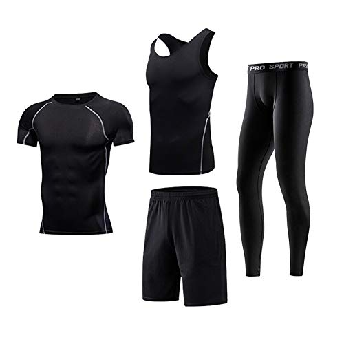 Gilet à manches courtes contre la transpiration et collants de sport pour homme