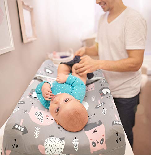 Image of Stretchy Changing Pad Covers BROLEX 2 Pack Jersey Knit Changing Table Covers for Girls Boys,Jungle Animals