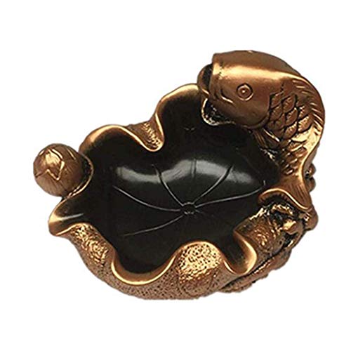Preisvergleich Produktbild Kewei Aschenbecher, Retro, Lotusblatt, Heimdekoration, Arbeitszimmer, Wohnzimmerzubehör, Aschenbecher (Farbe: Gold), Größe: Silber, Farbe: Silber, gold, Gold