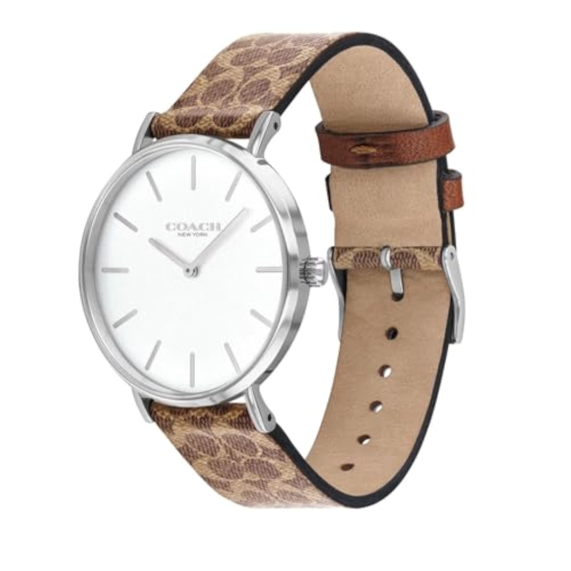 Women's Basic Silver White Round Dial Quartz Watch