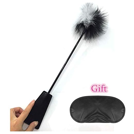 Pluma de burlas de coqueteo atada encuadernada en cuero erótico para pareja, Free Eyemask