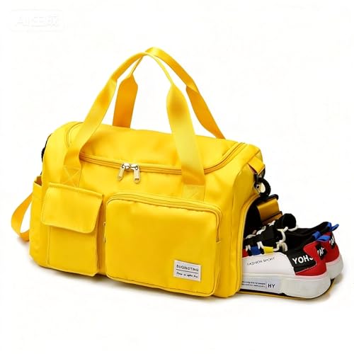 Image of Small Gym Bag for Women, Travel Duffle Bag Carry On Weekender Bag with Shoe Compartment