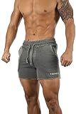 YoungLA Men’s Bodybuilding Shorts | Slim Fit Gym Active Comfort Sport Style| Gym Squat Lunges Weightlifting | 103 Ash Grey Wash XXL