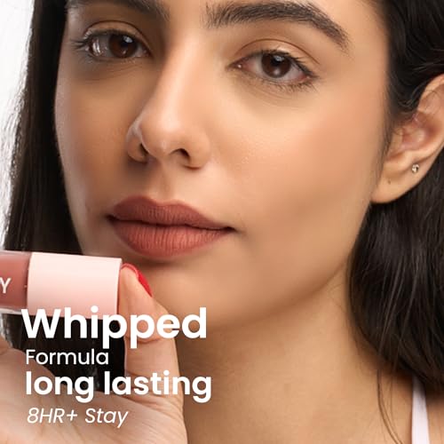 Image of Flossy Cosmetics Peachy Nude Liquid Lipstick - Play Date | Creamy, Lightweight, Non-Drying | Enriched with Hyaluronic Acid, & Jojoba Oil | Bold, Long-Lasting Color | Non-Sticky Formula | Smudge & Transfer-Proof | (4ml)