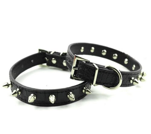 Namsan Halsband Für Hunde/Katzen – PU Leder Mit Nieten, Verstellbar, Größe S (ca. 25-33cm)
