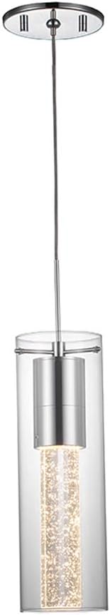 JINZO 1-Light Bubble Pendant Lighting Fixture LED Pendant Lighting with Premium Bubble Glass Polished Chrome Finished. JINZO 1-Light Bubble Pendant Lighting Fixture LED Pendant Lighting with Premium Bubble Glass Polished Chrome Finished.