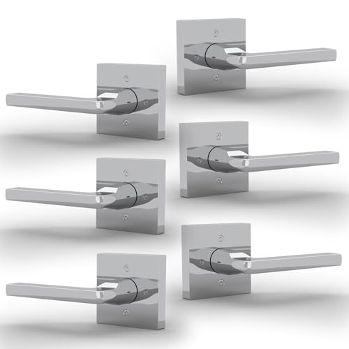 Image of Mega Handles Prime Dummy Door Handles - 6 Pack Heavy Duty Chrome Door Handles, Non-Turning Door Handle for Closet & French Doors, Single Side, Fits All Standard Doors - Polished Chrome
