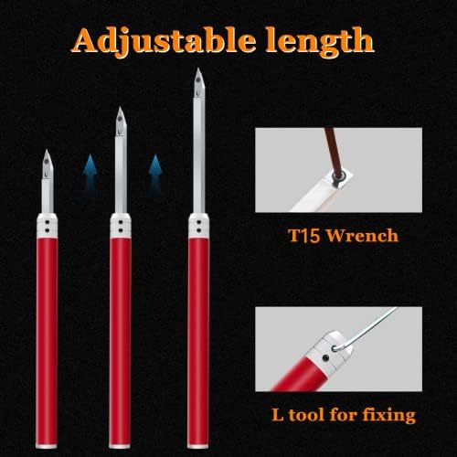 Carbide Lathe Turning Tools, Wood Turning Tools for Lathe Finisher, Rougher, Detailer, Interchangeable and Extend Handle with Diamond Round Square Carbide Inserts (red-2) 3 Carbide Lathe Turning Tools, Wood Turning Tools for Lathe Finisher, Rougher, Detailer, Interchangeable and Extend Handle with Diamond Round Square Carbide Inserts (red-2)