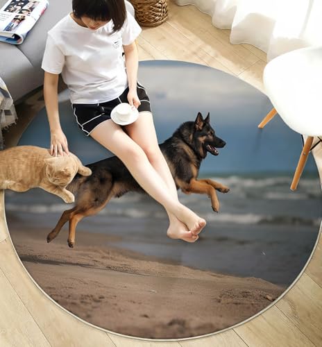 Tapis lavable en machine antidérapant et absorbant décor animaux 80cm
