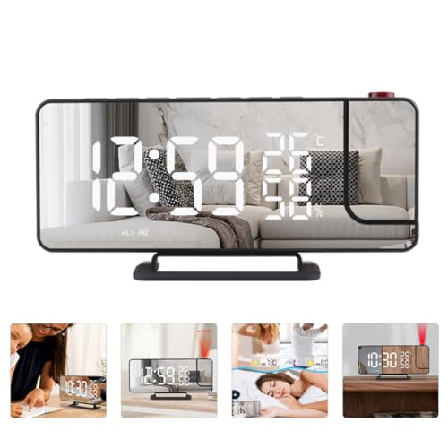 Reloj despertador digital con proyector ajustable para mesa de noche 7