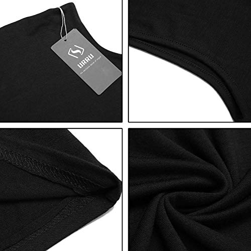 Urru Women's Sleeveless Slim Fit Turtleneck Mock Soft T-Shirt Tank Tops Basic Stretchy Pullover Black M #TOP4