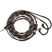 FAAEAL HiFi Audiophile IEM Cable,6N High Purity Oxygen Free Copper OFC Wired Earphone Cable Compatible with KZ ZS10 ZSN AS16,QDC-C Pin in Ear Monitor Cords for Musicians 3.5mm 4.9ftRecessed 2pin