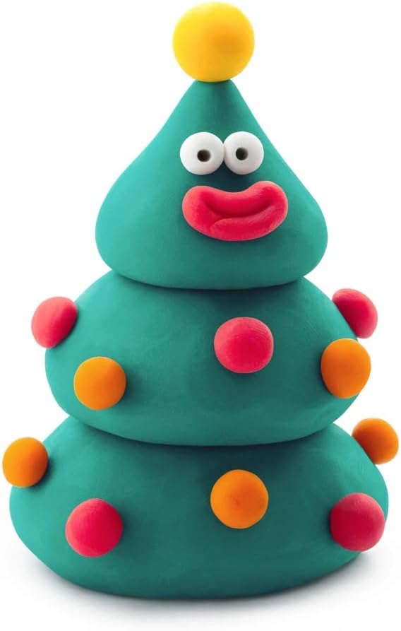 Fat Brain Toys Hey Clay Winter Holidays - Colorful Modeling Air Dry Clay for Kids - Kit 15 Cans with Fun Interactive App