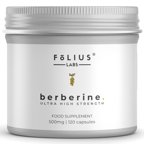 Image of FOLIUS LABS Clean Label Berberine HCl 97% Supplement 500mg | Clinically Studied, Ultra High Strength Pure, Support Blood Sugar & Lower Cholesterol, PCOS Supplements, 120 Capsules