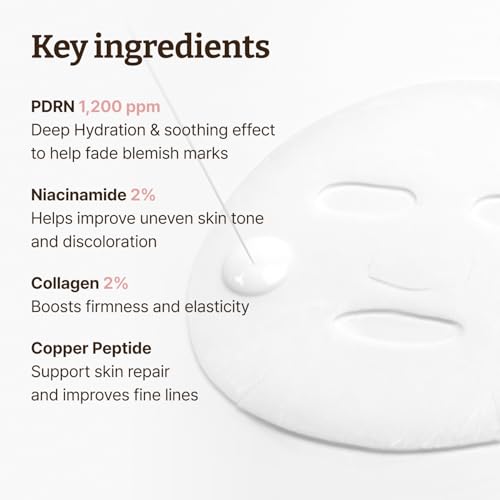 Image of Dr.Reju-All Advanced PDRN Rejuvenating Mask | Face & Neck Korean Sheet Mask with 1,200 ppm PDRN, Collagen & Copper Peptides | Hydrating & Soothing Skin Repair Facial Mask (1 Sheet)