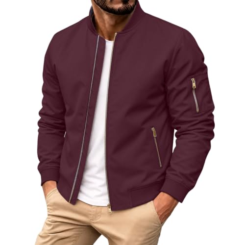 Carydety Mens Winter Jacket Bomber Jacket Windbreaker Jackets Overcoat - image 2