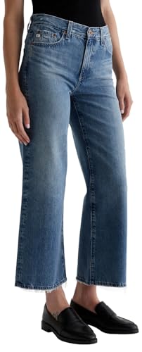 AG Women's Saige Mid Rise Wide Leg Jean3