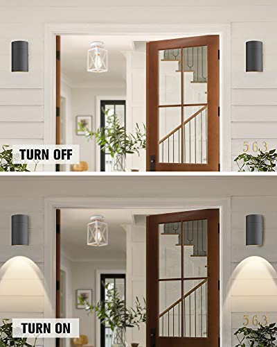 Image of Ken & Ricky Modern Outdoor Wall Sconce Lights,Cylinder,Black,1 Pack