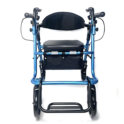 Unlicon Medical Rollator Walker With Fold Up & Removable Back Support & Padded Seat, Fold Lock Feature Wheels Rollator Walker With Double Armrests And Pedals #TOP1