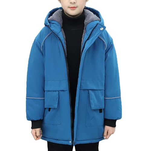 Children's Boys Winter Coat Heavyweight Fleece Lined Water-proof Thicken Parka Jacket with Hood