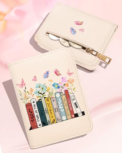 Image of Bistup Leather 12 Slot Accordion Card Holder Wallet, Little Book | Accordion Storage, Zipper Around Closure, Compact Patterned Wallet for IDs, Cards, Cash, Daily Carry and Gifts