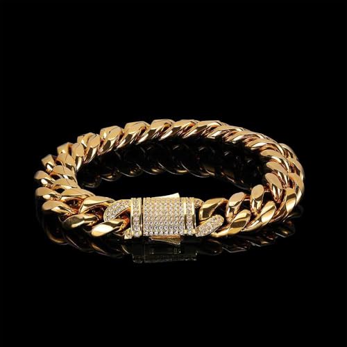 18K men's gold bracelet with Cuban style design paired with moissanite diamonds, perfectly blending classical and modern styles, high-end jewelry gift2
