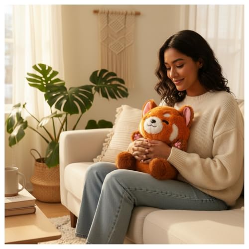 Image of Flufies Breathing Teddy Bear with Music - 25 cm Sensory Toys and Musical Toys - Sleeping Teddy Bear with Breathing Soft Toys for Teens and Adults (Breathing Fox and Monster Charm)