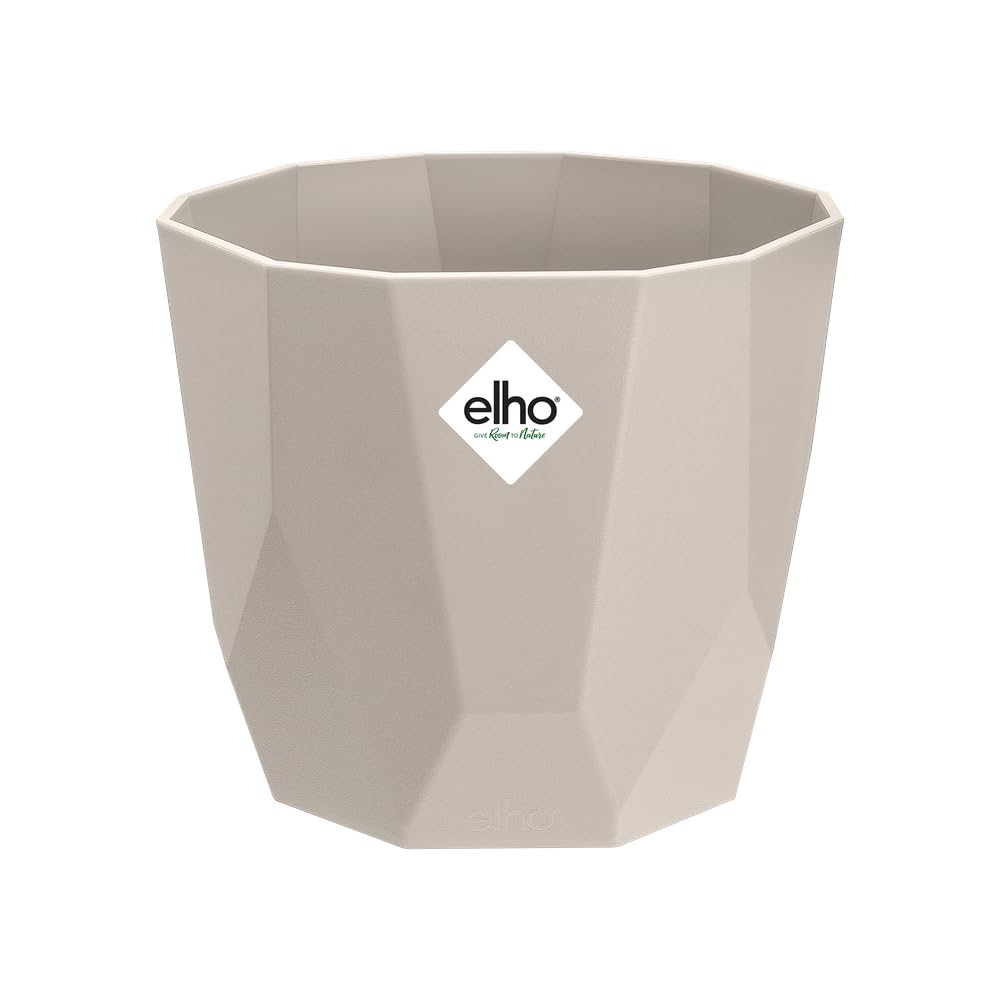 elho B.for Rock 16 - Flower Pot for Indoor - 100% Recycled Plastic - Ø 17.0 x H 14.7 cm - Grey/Warm Grey