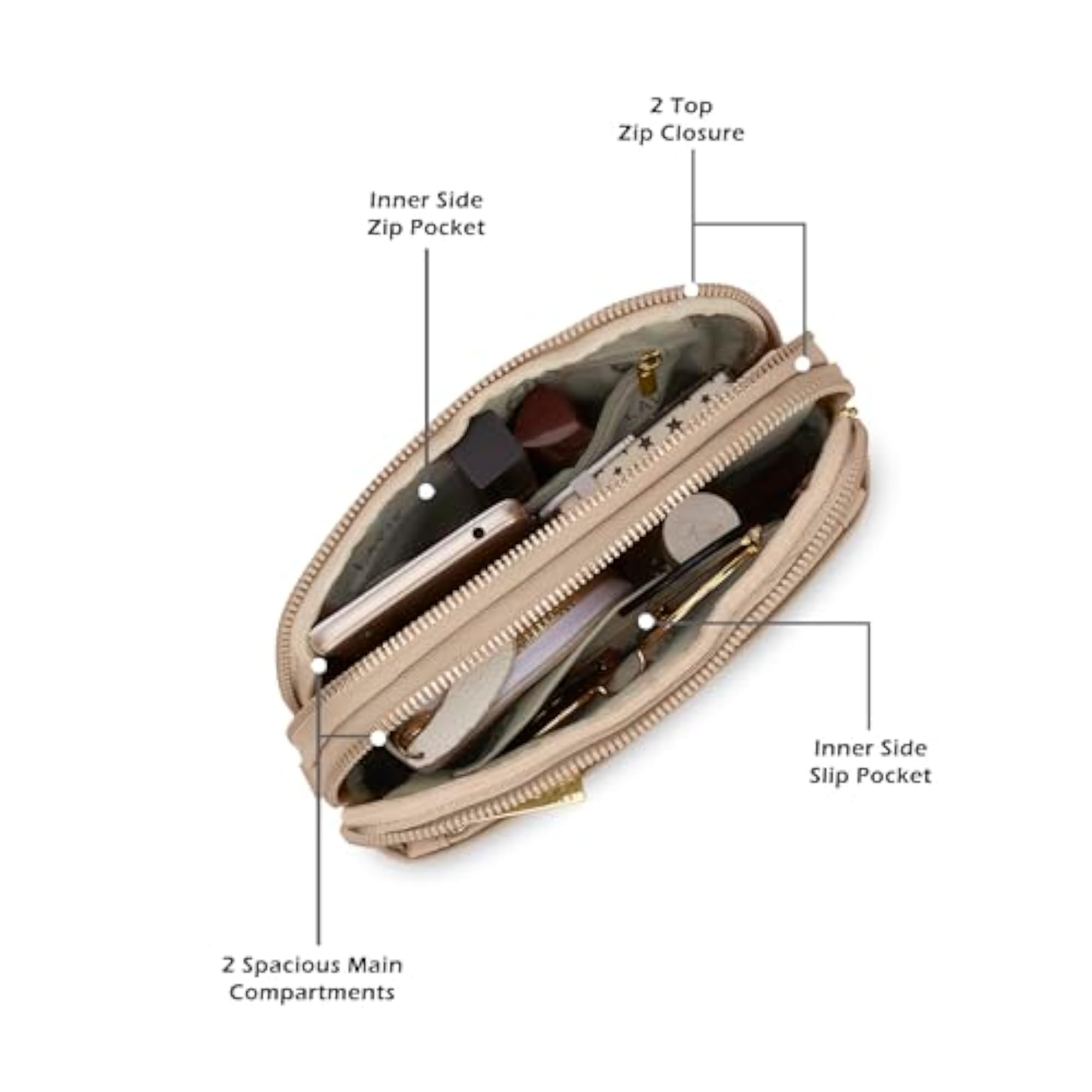 Women's Emhemi 3 Compartment Crossbody Sling Bag