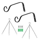 LO QUE OBTIENE: el paquete incluye 2 * ganchos de macetas para colgar en la pared, 2 * cadenas para colgar macetas, 4 * tornillos de fijación y 4 * tapones de expansión en total, suficientes para satisfacer sus diferentes demandas.