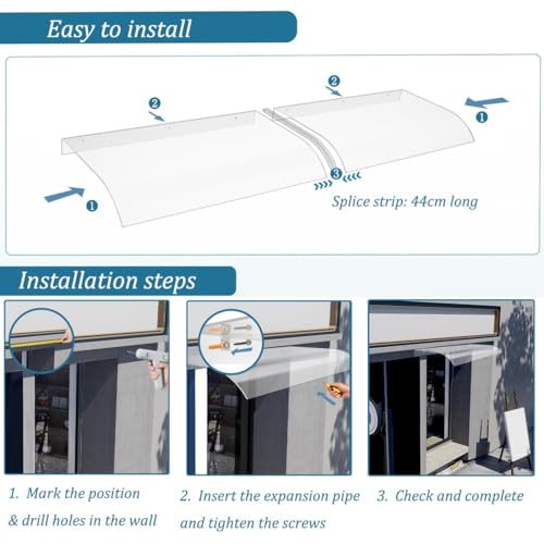 Auvent de porte polycarbonate transparent évitant les infiltrations - 7