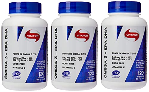 Kit 3x Omega 3 Vitafor 1000mg EPA/DHA 120 caps