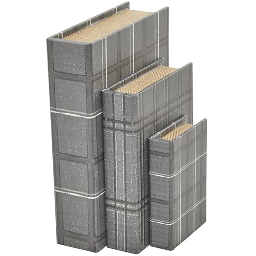Deco 79 082653 Faux Leather Geometric Decorative Box Faux Storage Book Book Shaped Boxes cover