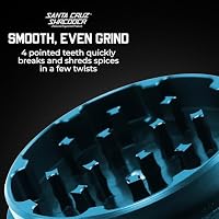 Santa Cruz Shredder Gewürzmühle aus Metall, gerändelte Oberseite für stärkeren Halt, 3-teilig, mittelgroß, 5,6 cm, Blaugrün – Ansicht 3