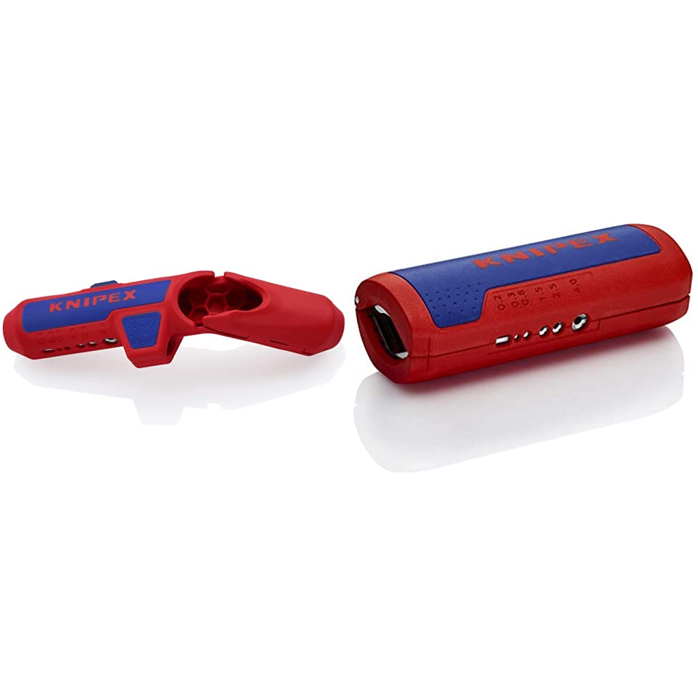 KNIPEX ErgoStrip Outil Universel à dégainer (135 mm) 16 95 01 SB & TwistCut Coupe-Tubes pour Gaines électriques (100 mm) 90 22 02 SB