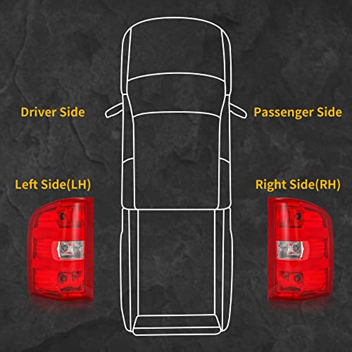 Image of Tail Light Assembly Compatible with 2007-2013 Chevy Silverado 1500 2500HD 3500HD Pickup Truck Taillights Factory Style Rear Brake Lamps OE Replacement, Driver Side