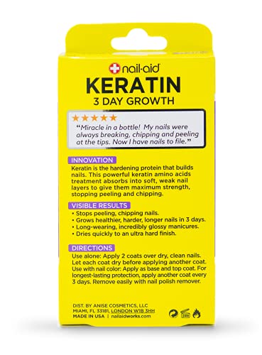 Nail-Aid Hardener + Keratin Growth + Gel Top Coat, Clear Set #TOP2